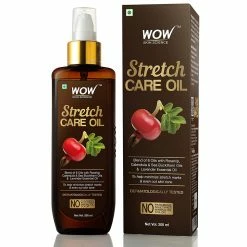 WOW Skin Science Stretch Care Oil To Minimize Stretch Marks & Even Out Skin Tone - Blend Of 6 Oils With Rosehip Calendula & Sea Buckthorn Oils - No Parabens, Silicones, Mineral Oil & Color - 200 Ml