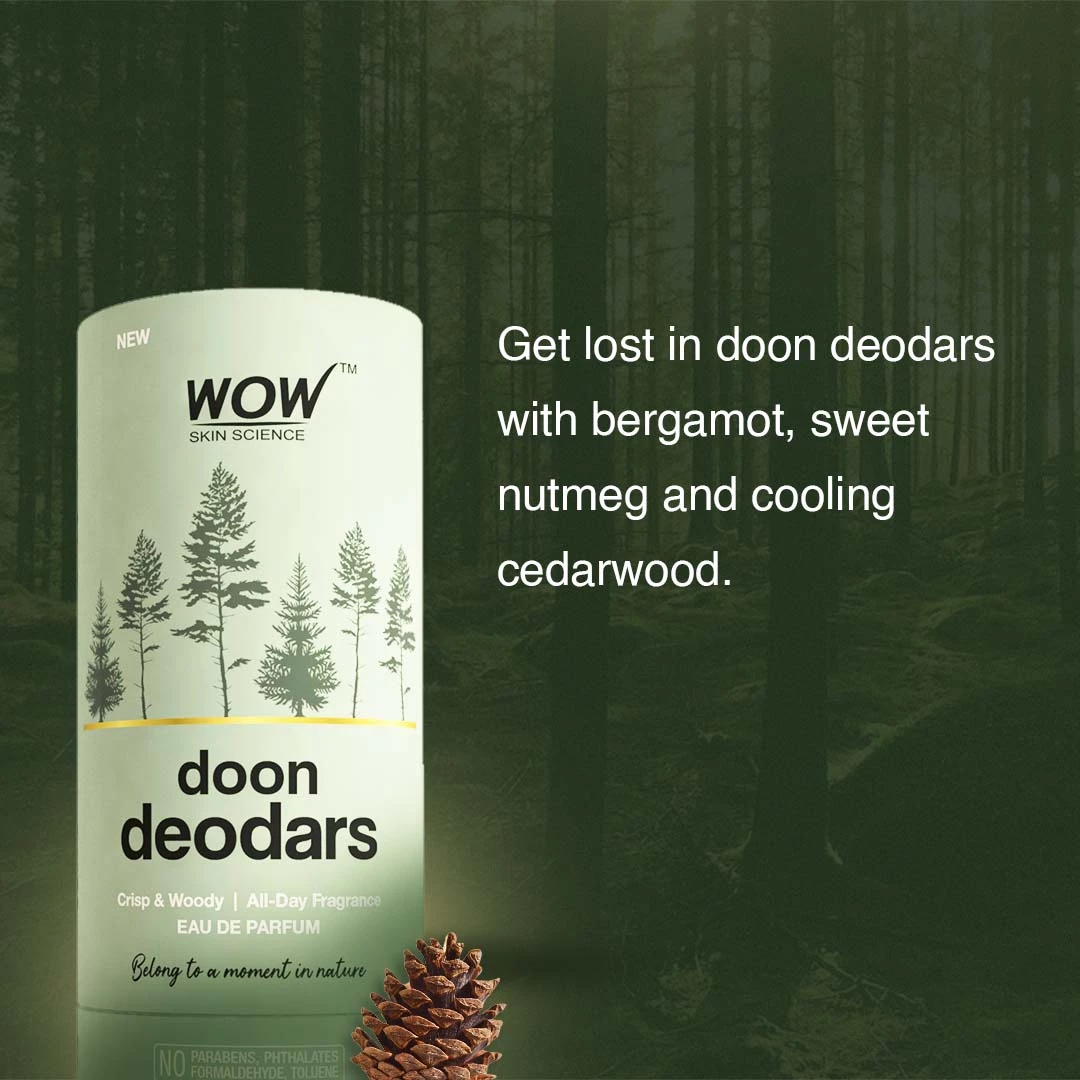 WOW Skin Science New Launch Eau De Parfum Doon Deodars - Crisp And Woody All Day Fragrance - Long Lasting & Unisex Perfume
