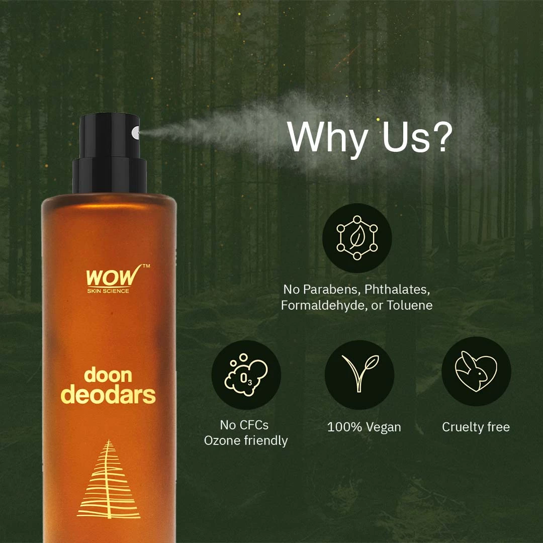 WOW Skin Science New Launch Eau De Parfum Doon Deodars - Crisp And Woody All Day Fragrance - Long Lasting & Unisex Perfume