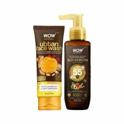 WOW Skin Science Ubtan Face Wash + Sunscreen Matte Finish SPF 55 - Net Vol. 200 Ml Combos