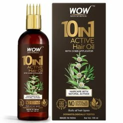 WOW Skin Science 10 In 1 Active Hair Oil - No Mineral Oil, Silicones & Synthetic Fragrance