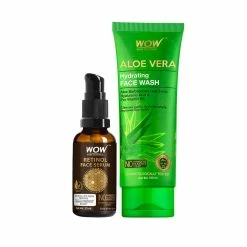 WOW Skin Science Combos Retinol Face Serum + Aloe Vera Face Wash - Net Vol. 130 Ml