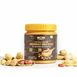 WOW Skin Science Crunchy Unsweetened Peanut Butter - 500 GM