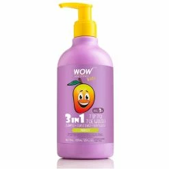 WOW Skin Science Mother & Child 3-in-1 Tip To Toe Wash - Mango Kids Shampoo + Conditioner + Body Wash - No Sulphates & Parabens - 300 Ml