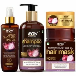 WOW Skin Science Combos Ultimate Onion Hair Restoration Kit - 3-in-1 Onion Oil, Onion Shampoo And Onion Mask