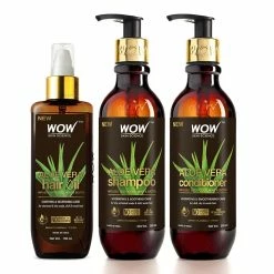 WOW Skin Science Aloe Vera 3 Kit (Hair Oil + Shampoo + Conditioner) - 650 Ml