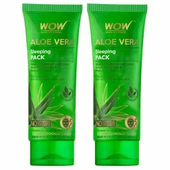 WOW Skin Science Aloe Vera With Green Tea Extract And Hyaluronic Acid Sleeping Pack - No Parabens, Silicones & Color