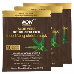 WOW Skin Science Aloe Vera Infused 2 In 1 Face Lifting Sheet Mask - For Skin Toning And Skin Brightening