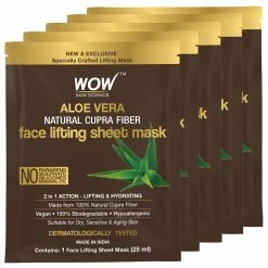 WOW Skin Science Aloe Vera Infused 2 In 1 Face Lifting Sheet Mask - For Skin Toning And Skin Brightening