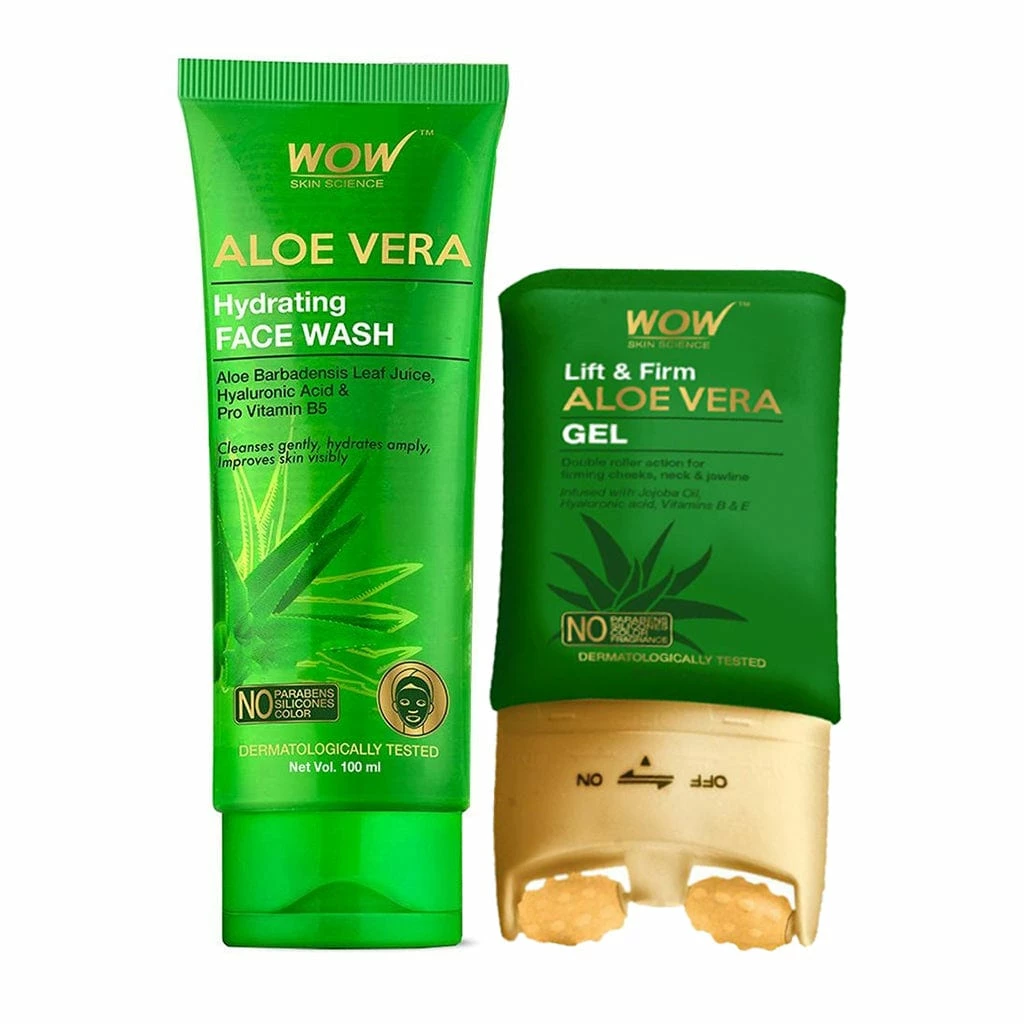 WOW Skin Science Aloe Vera Hydrating Face Wash + Lift & Firm Aloe Vera Gel - 220 Ml