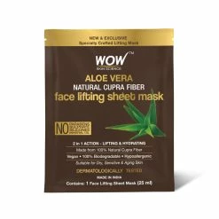 WOW Skin Science Aloe Vera Infused 2 In 1 Face Lifting Sheet Mask - For Skin Toning And Skin Brightening