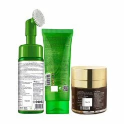 WOW Skin Science Ingredients Aloe Vera Foaming Face Wash With Built-In Face Brush + Aloe Vera Peel Off Gel Mask + Aloe Vera Multi-Vitamin Face Cream