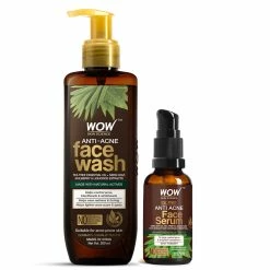 WOW Skin Science Anti Acne Face Serum + Anti Acne Face Wash - Net Vol. 230 Ml Combos