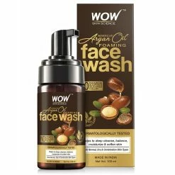 Wow Skin Science Moroccan Argan Oil Foaming Face Wash - Contains Argan Oil & Aloe Extracts - For Dry To Normal Skin - No Parabens, Sulphate, Silicones & Synthetic Color - 100 Ml