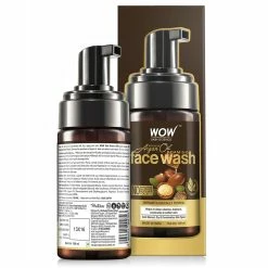 Wow Skin Science Moroccan Argan Oil Foaming Face Wash - Contains Argan Oil & Aloe Extracts - For Dry To Normal Skin - No Parabens, Sulphate, Silicones & Synthetic Color - 100 Ml