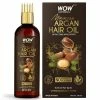 Wow Skin Science Moroccan Argan Hair Oil - WITH COMB APPLICATOR - Cold Pressed - No Mineral Oil & Silicones - 100 Ml