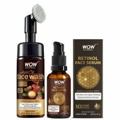 WOW Skin Science Combos Moroccan Argan Oil Foaming Face Wash + Retinol Face Serum - Net Vol 180 Ml