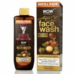 WOW Skin Science Moroccan Argan Oil Foaming Face Wash Refill Pack - With Moroccan Argan Oil - For Extended Use - No Parabens, Sulphate, Silicones & Color - 200 Ml