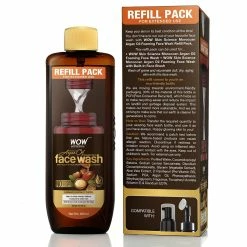 WOW Skin Science Moroccan Argan Oil Foaming Face Wash Refill Pack - With Moroccan Argan Oil - For Extended Use - No Parabens, Sulphate, Silicones & Color - 200 Ml