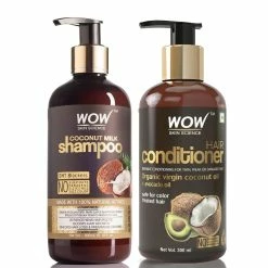 WOW Skin Science Coconut Milk No Parabens & Sulphate Shampoo & Hair Conditioner - 600 Ml Combos