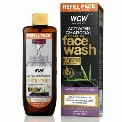 WOW Skin Science Activated Charcoal Foaming Face Wash Refill Pack - Lifts Off Pollutant & Dirt - For Extended Use - No Parabens, Sulphate, Silicones & Color