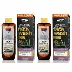 WOW Skin Science Activated Charcoal Foaming Face Wash Refill Pack - Lifts Off Pollutant & Dirt - For Extended Use - No Parabens, Sulphate, Silicones & Color