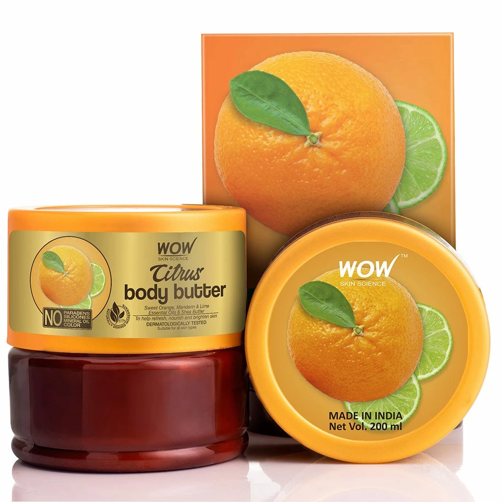 WOW Skin Science Bath & Body Citrus Butter - No Parabens, Silicones, Mineral Oil & Color - 200 Ml