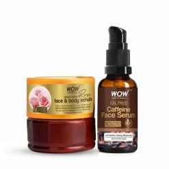 WOW Skin Science Himalayan Rose Face & Body Scrub + Caffeine Face Serum Combos