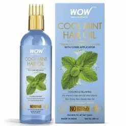 WOW Skin Science Cool Mint Hair Oil With Comb Applicator For All Hair Types