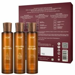 WOW Skin Science Eau De Parfum Doon Deodars, Darjeeling Dew, & Tanjore Twilight - All Day Fragrance, Long Lasting & Unisex Perfume - Pack Of 3, 30ml X 3 Gift Sets