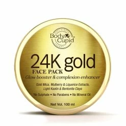 24K Gold Face Pack - With Gold Mica Powder And Mulberry & Liquorice Extract - Glow Booster & Complexion Enhancer By Body Cupid - 100 Ml