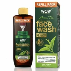WOW Skin Science Green Tea Foaming Face Wash Refill Pack - 200 Ml