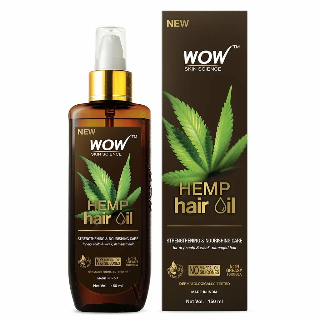 WOW Skin Science Hemp Hair Oil For Dry, Damaged And Chemically Treated Hair - 150ml