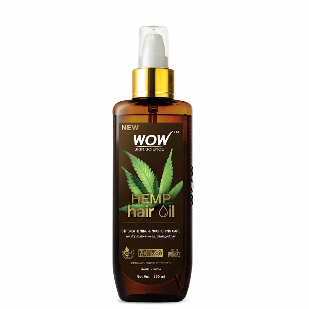 WOW Skin Science Hemp Hair Oil For Dry, Damaged And Chemically Treated Hair - 150ml
