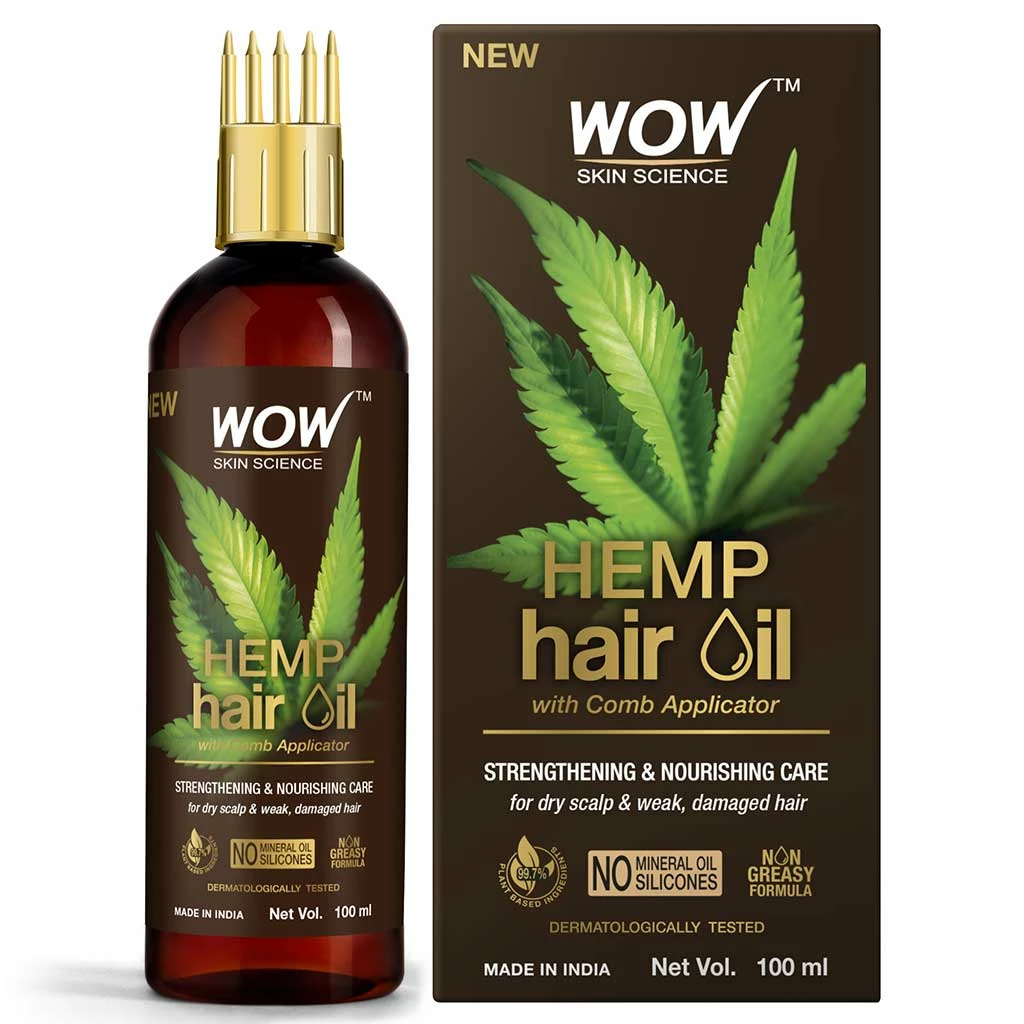 WOW Skin Science Hemp Hair Oil For Dry, Damaged And Chemically Treated Hair - 150ml