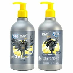 WOW Skin Science Kids Batman Combo 2 Kit (3 In 1 Wash + Body Lotion) - Net Vol. 600 Ml