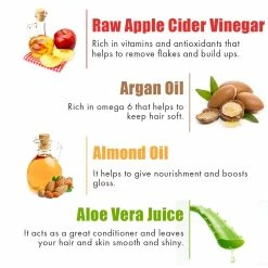 WOW Skin Science Combos Apple Cider Vinegar Shampoo - 300 Ml With 99% Pure Aloe Vera Gel - 130 Ml - Net Vol 430 Ml