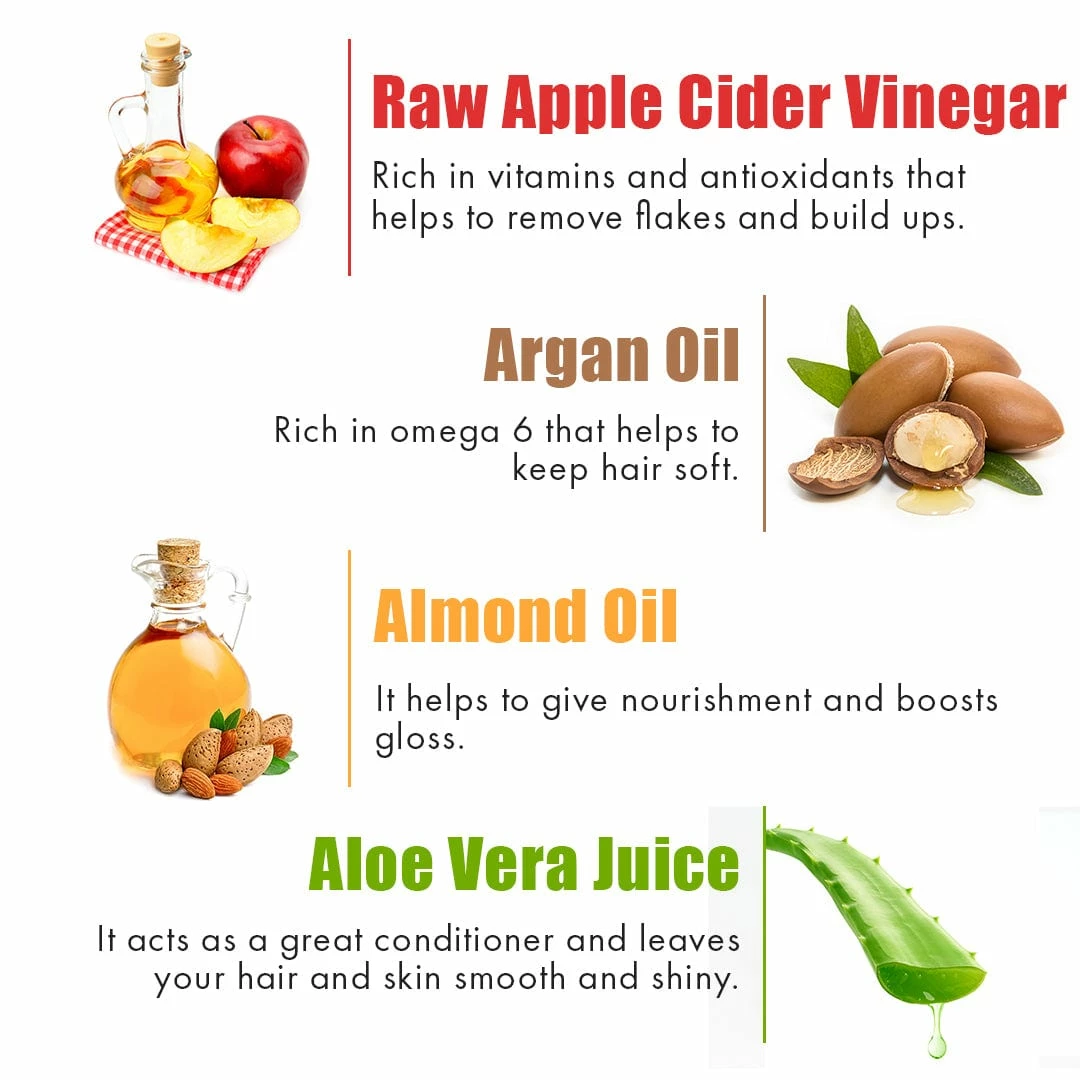 WOW Skin Science Combos Apple Cider Vinegar Shampoo - 300 Ml With 99% Pure Aloe Vera Gel - 130 Ml - Net Vol 430 Ml