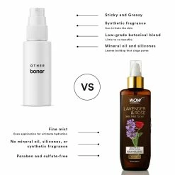 WOW Skin Science Lavender & Rose No Parabens & Sulphate Skin Mist Toner - 200 Ml