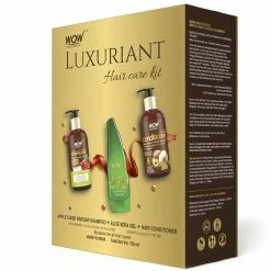 WOW Skin Science Luxuriant Hair Care Kit -730mL (Apple Cider Vinegar Shampoo + Hair Conditioner + 99 % Pure Aloe Vera Gel)
