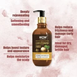 WOW Skin Science Hair Macadamia Nut Oil Conditioner - Deeply Rejuvenating - Softening & Smoothening Care - No Mineral Oil, Parabens, Silicones & Color - 300ml