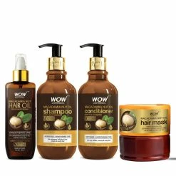WOW Skin Science Macadamia Nut Oil Hair Care Ultimate 4 Kit (Shampoo + Conditioner + Hair Oil + Hair Mask) - 950 Ml Hair Combo Kit