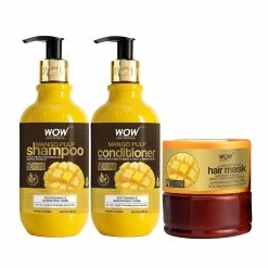 WOW Skin Science Mango Pulp Ultimate Hair Care Combo Kit (Shampoo + Conditioner + Hair Mask) Net Vol. 800 Ml