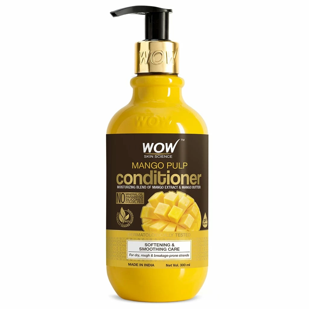 WOW Skin Science Mango Conditioner For Healthy Hair - No Mineral Oil, Parabens, Silicones, Synthetic Color, PEG - 300mL