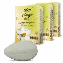 WOW Skin Science Nargis Bathing Bar - With Nargis Extract - Pack Of 3