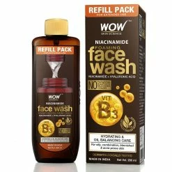 WOW Skin Science Face Wash Refill Niacinamide Foaming Face Wash For Blemishes, Oil Control & Acne Spots - Refill Pack For Extended Use - 200ml