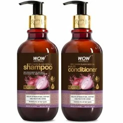 WOW Skin Science Red Onion Black Seed Oil Shampoo & Conditioner Kit With Red Onion Seed Oil Extract, Black Seed Oil & Pro-Vitamin B5 (Shampoo + Conditioner)
