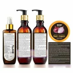 WOW Skin Science Onion Hair Oil Ultimate Hair Care Combo Kit - Shampoo, Conditioner & Hair Oil For Hair Fall Control
