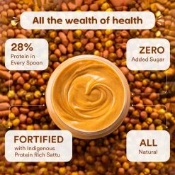 WOW Skin Science Creamy Sattu Peanut Butter - 500 Gm