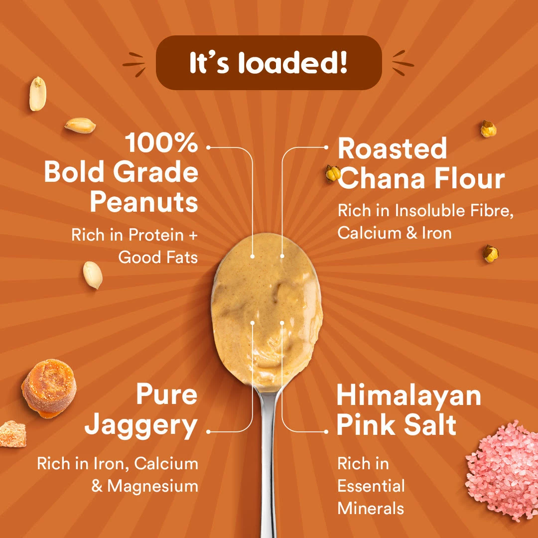 WOW Skin Science Crunchy Unsweetened Peanut Butter - 500 GM